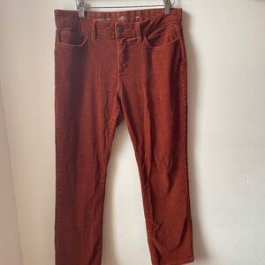 Burnt orange corduroy straight jeans